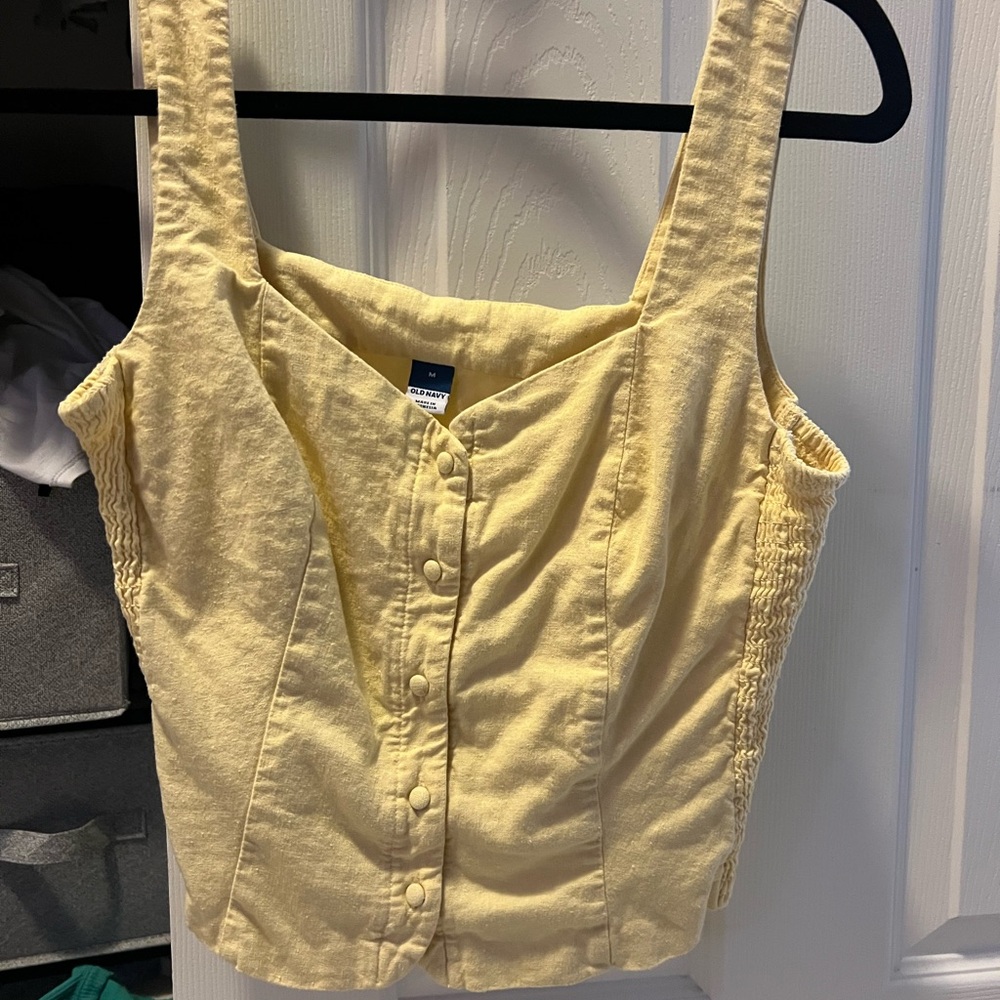 Old Navy Light Yellow Sleeveless Blouse